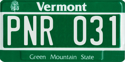VT license plate PNR031