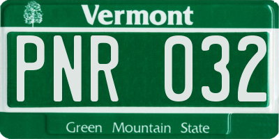VT license plate PNR032