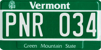 VT license plate PNR034