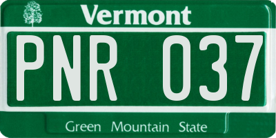 VT license plate PNR037