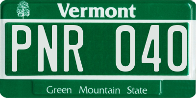 VT license plate PNR040