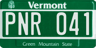 VT license plate PNR041