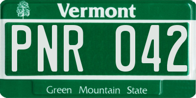 VT license plate PNR042