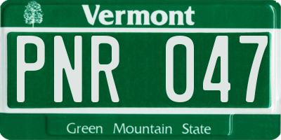 VT license plate PNR047