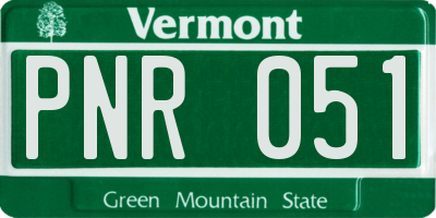 VT license plate PNR051