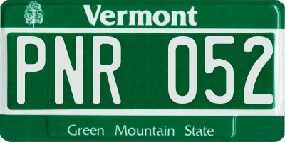 VT license plate PNR052