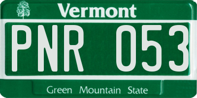VT license plate PNR053