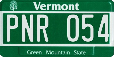 VT license plate PNR054