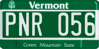 VT license plate PNR056