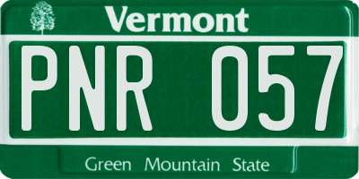 VT license plate PNR057