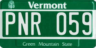 VT license plate PNR059