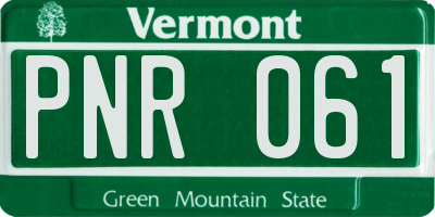 VT license plate PNR061