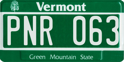 VT license plate PNR063
