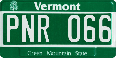 VT license plate PNR066