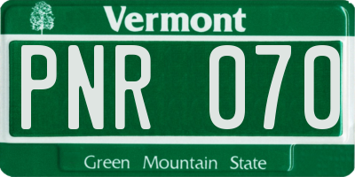 VT license plate PNR070