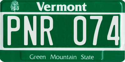 VT license plate PNR074