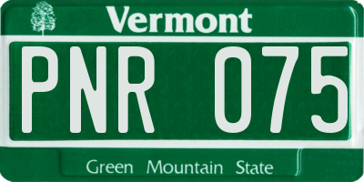 VT license plate PNR075