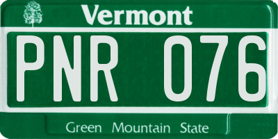VT license plate PNR076