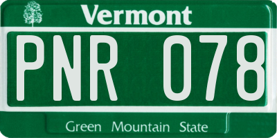 VT license plate PNR078
