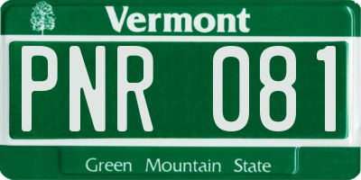 VT license plate PNR081