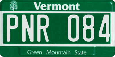 VT license plate PNR084