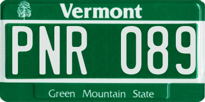 VT license plate PNR089
