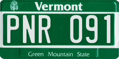 VT license plate PNR091