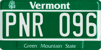 VT license plate PNR096