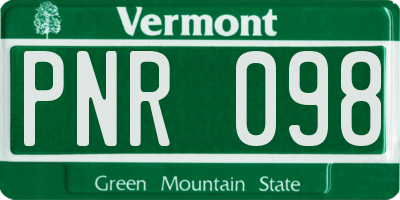 VT license plate PNR098