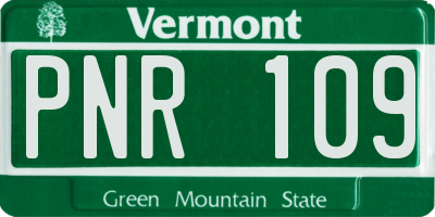 VT license plate PNR109