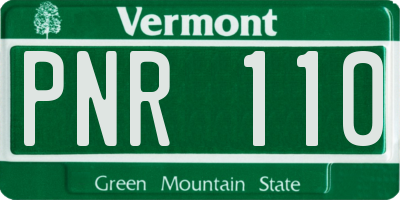VT license plate PNR110