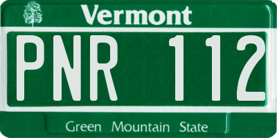 VT license plate PNR112