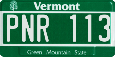 VT license plate PNR113