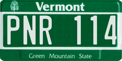 VT license plate PNR114