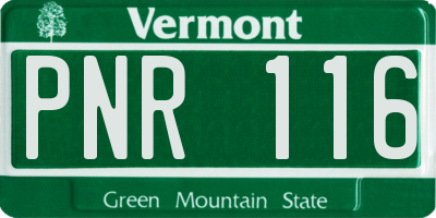 VT license plate PNR116