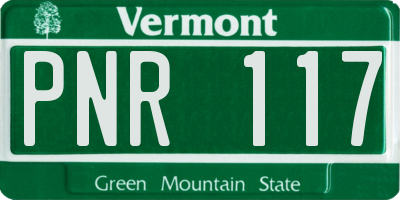 VT license plate PNR117