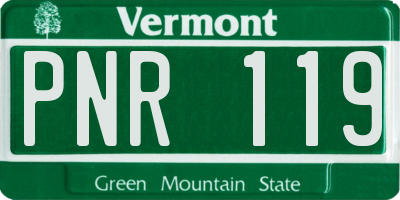 VT license plate PNR119