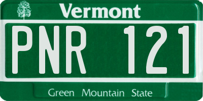 VT license plate PNR121