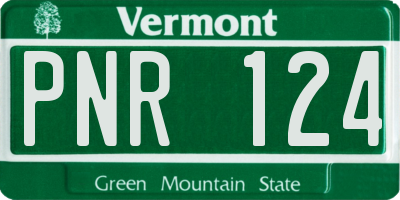 VT license plate PNR124