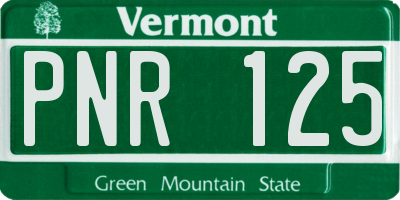 VT license plate PNR125