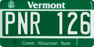 VT license plate PNR126