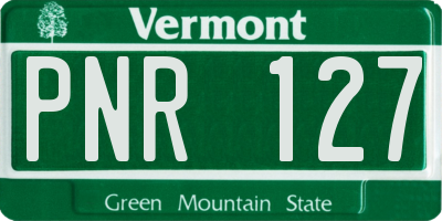 VT license plate PNR127