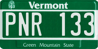 VT license plate PNR133