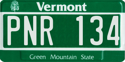 VT license plate PNR134