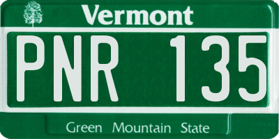 VT license plate PNR135