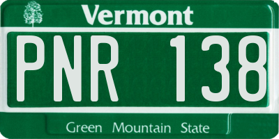 VT license plate PNR138
