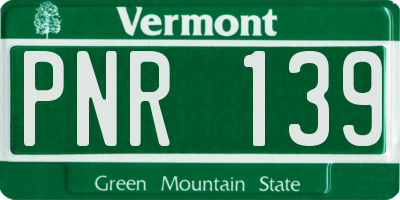 VT license plate PNR139