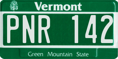 VT license plate PNR142