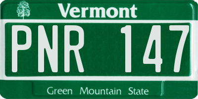 VT license plate PNR147