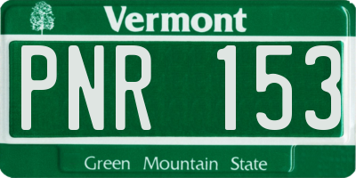 VT license plate PNR153
